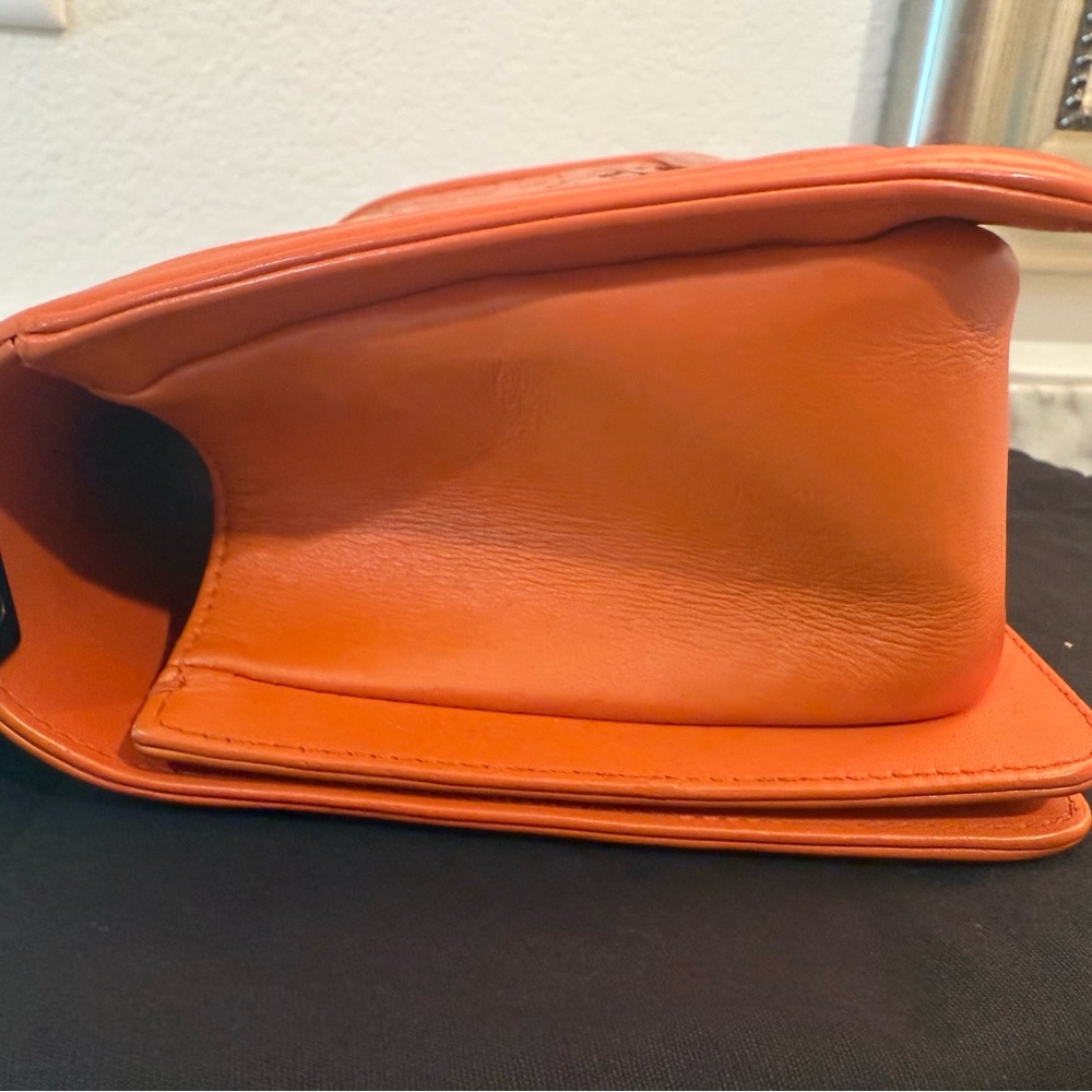 Chanel Vibrant Orange Python Medium Boy Bag - image 5